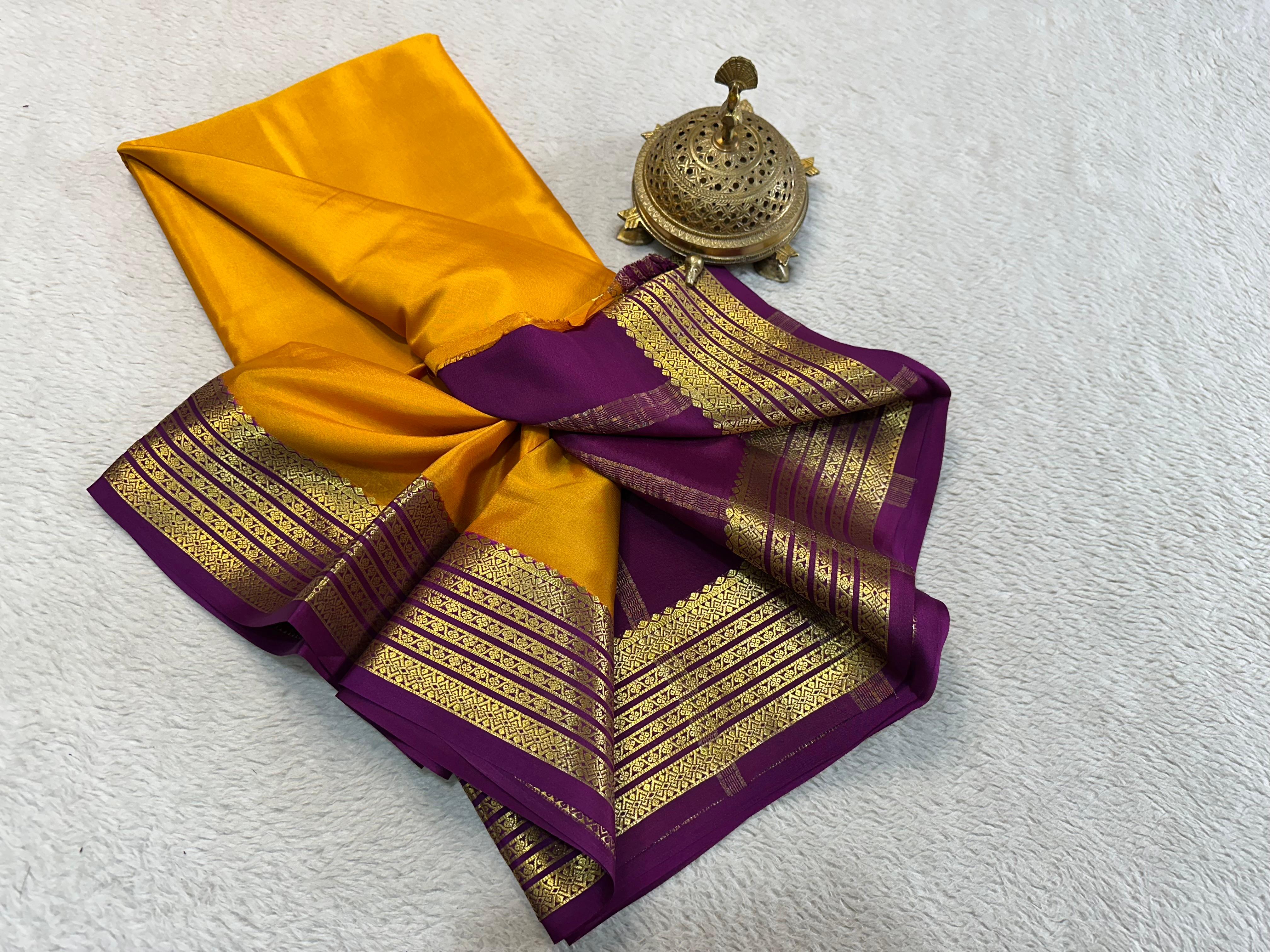 Mysore Printed Floral Silk Sarees for Grand Occasions