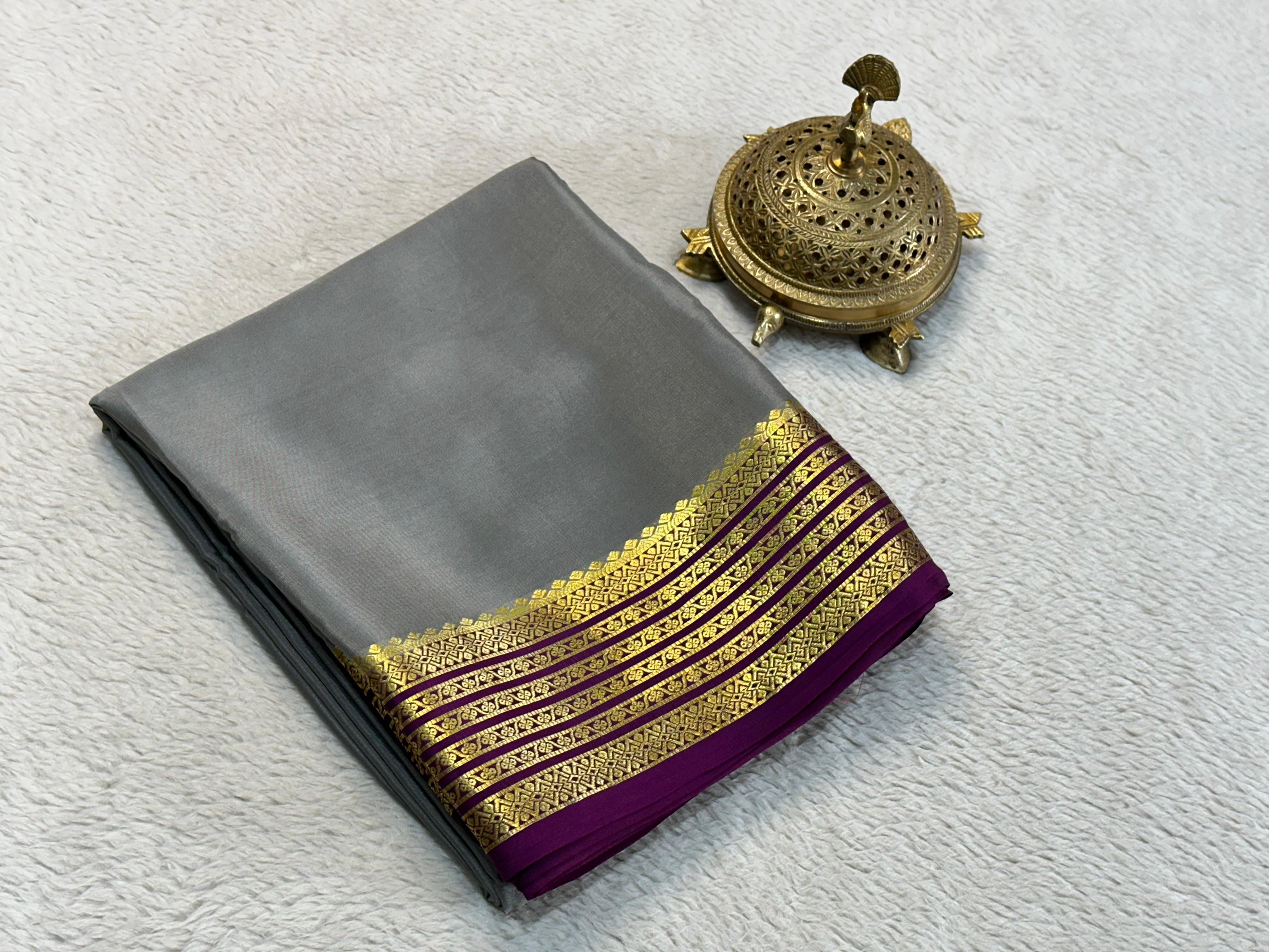 Mysore Printed Floral Silk Sarees for Grand Occasions