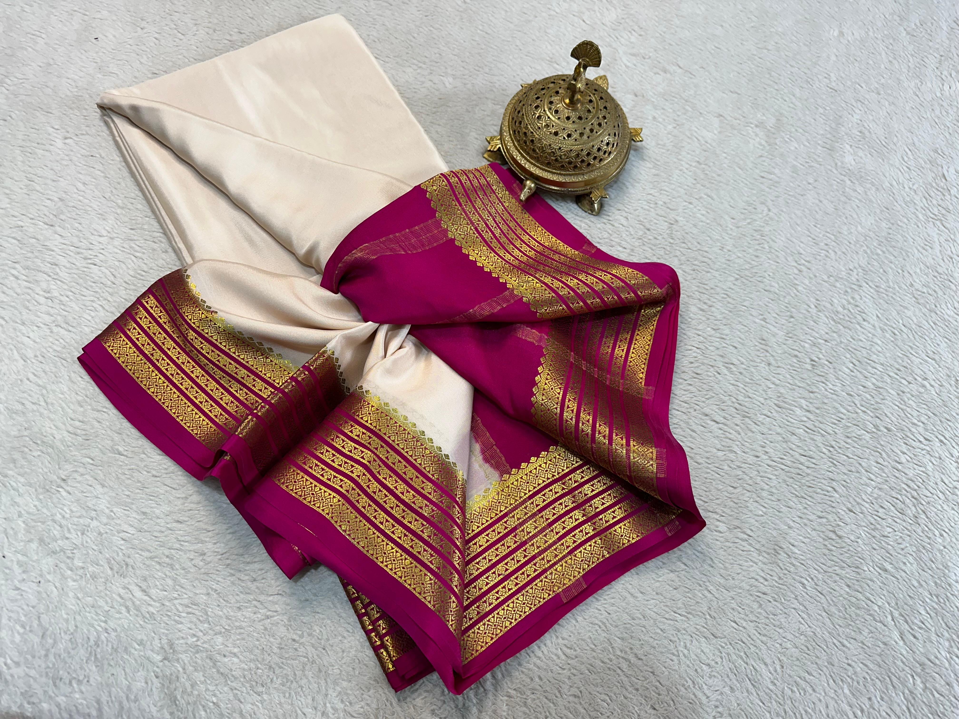 Mysore Printed Floral Silk Sarees for Grand Occasions