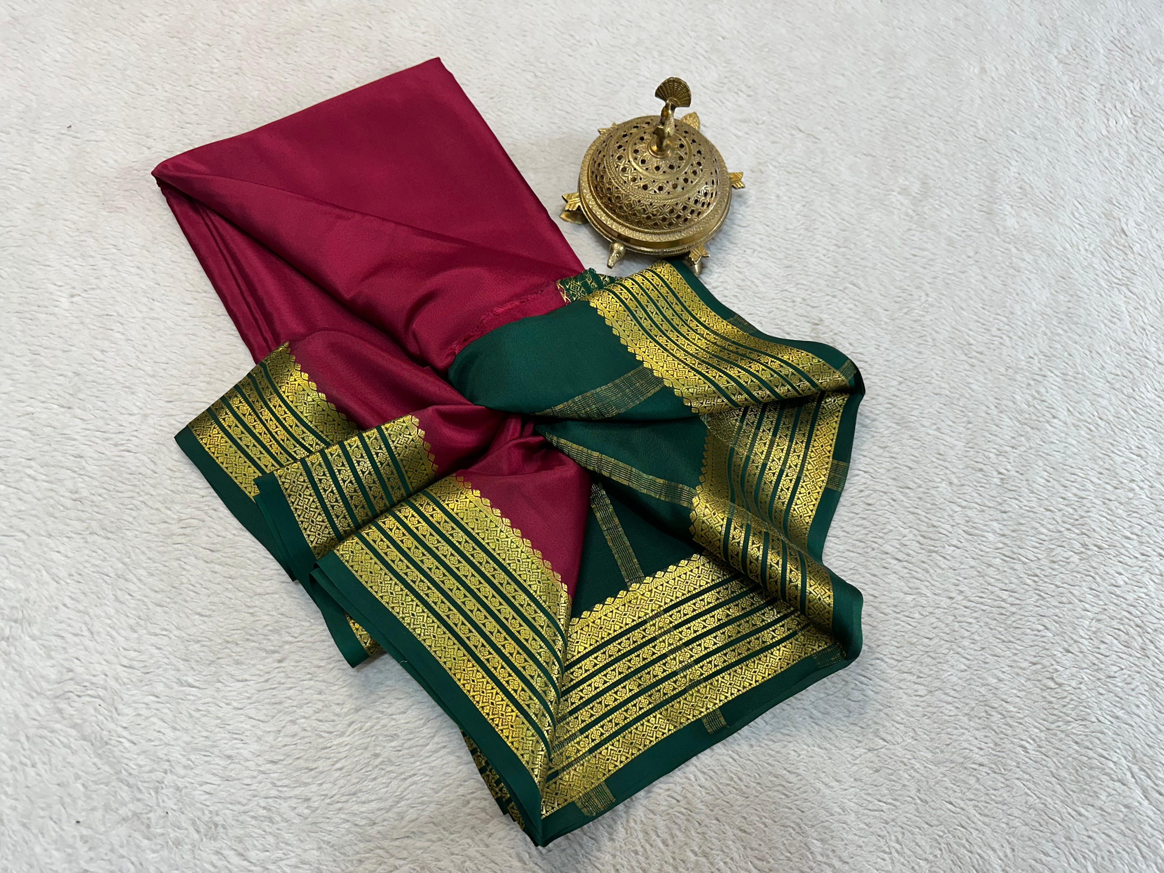 Mysore Printed Floral Silk Sarees for Grand Occasions