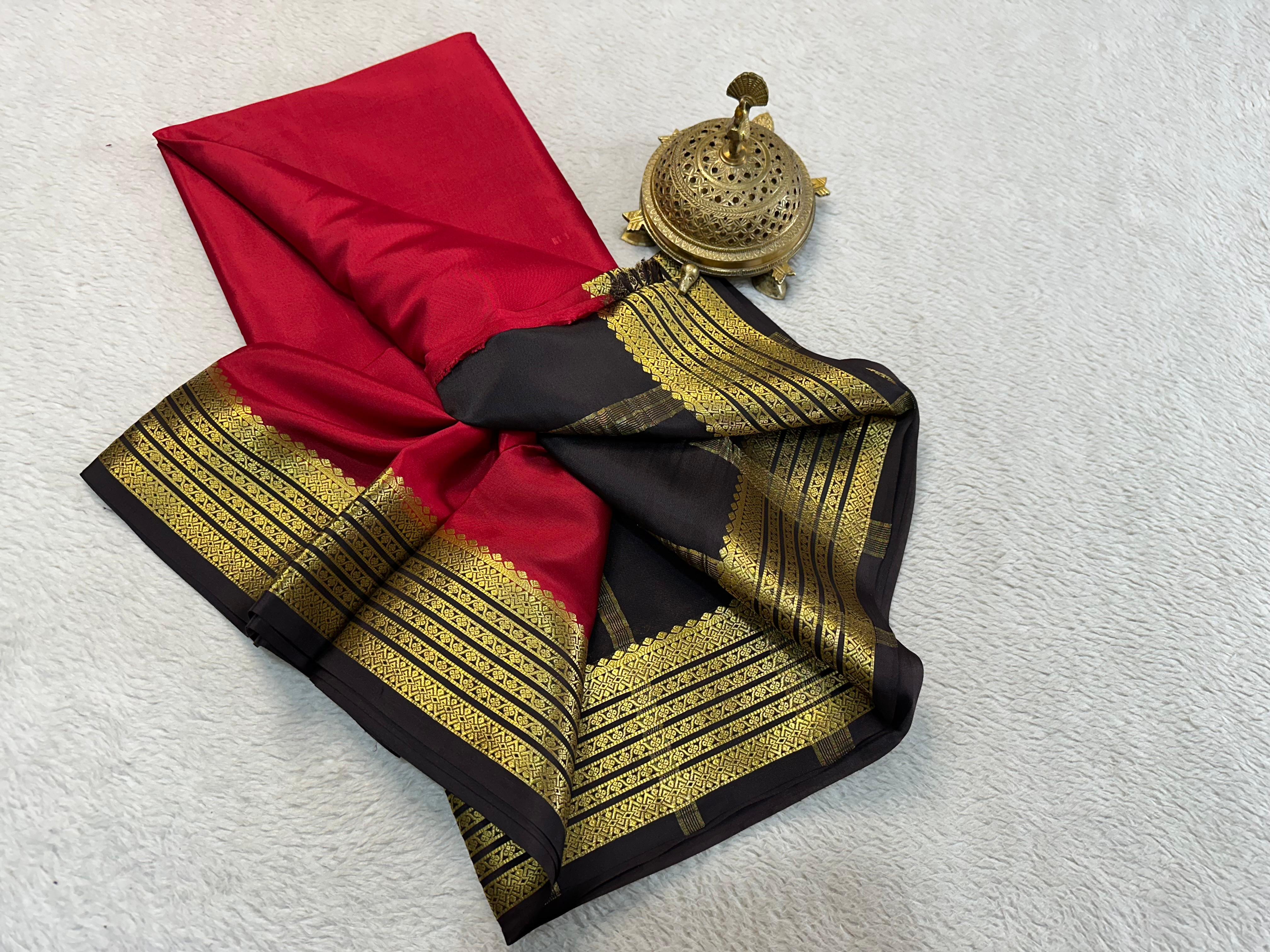 Mysore Printed Floral Silk Sarees for Grand Occasions