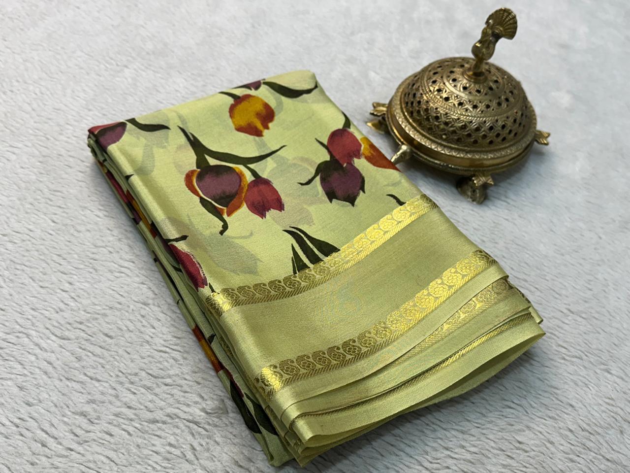 Celebrate Tradition: Exquisite Floral Silk Sarees with Patta Pallu