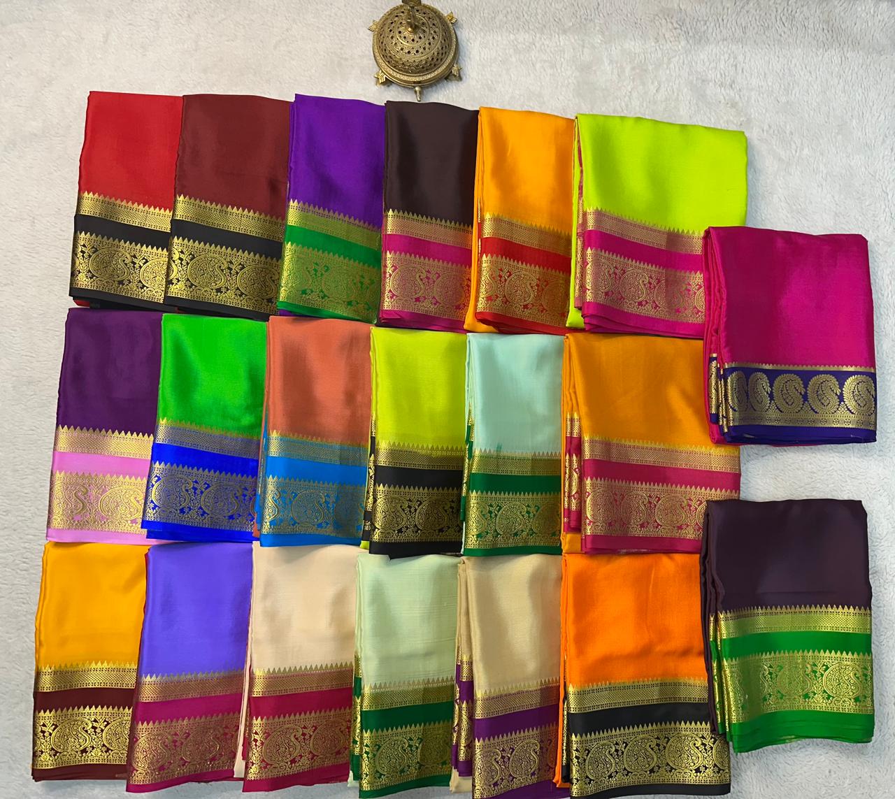 Mysore Printed Floral Silk Sarees for Grand Occasions