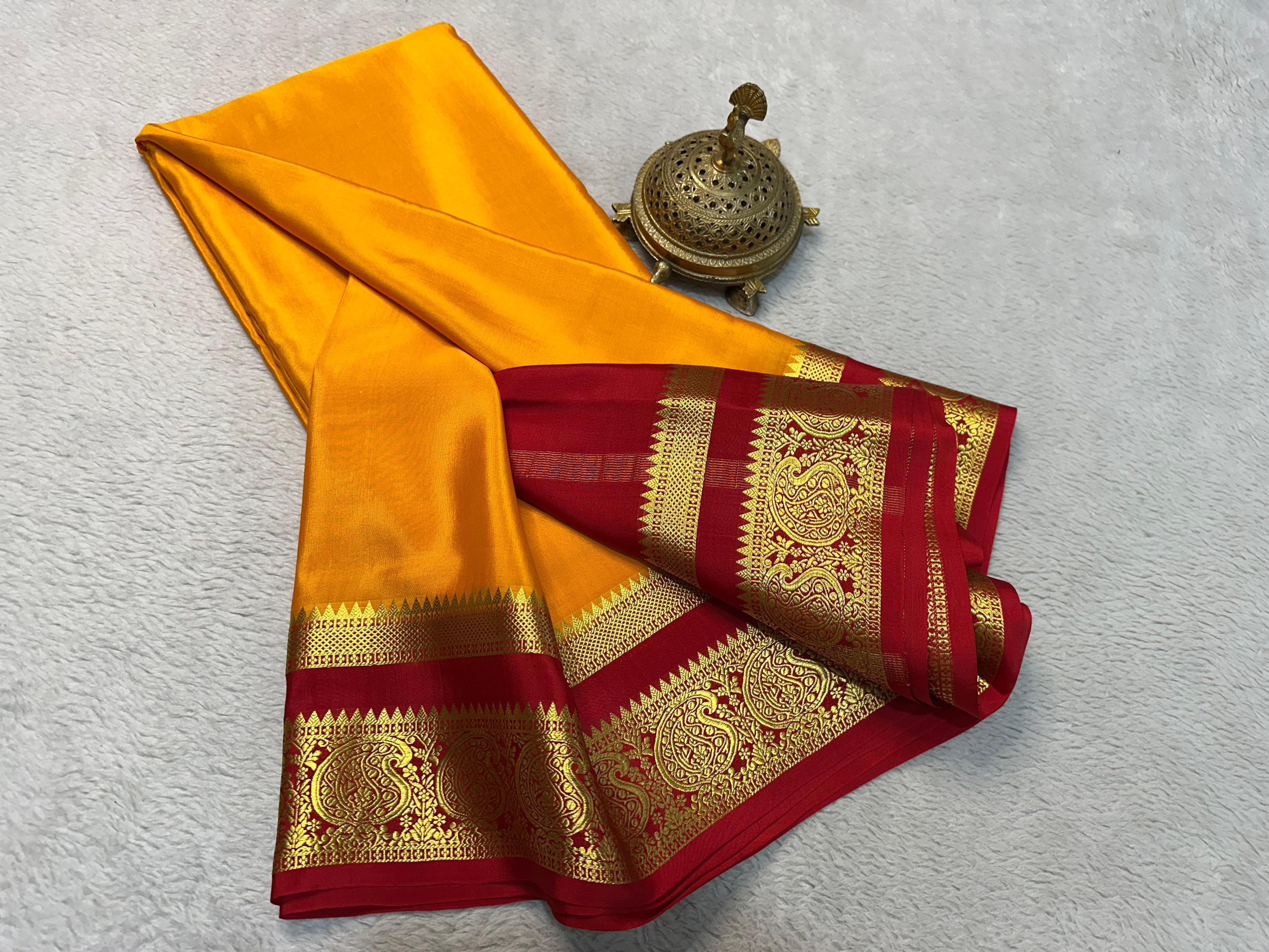 Mysore Printed Floral Silk Sarees for Grand Occasions