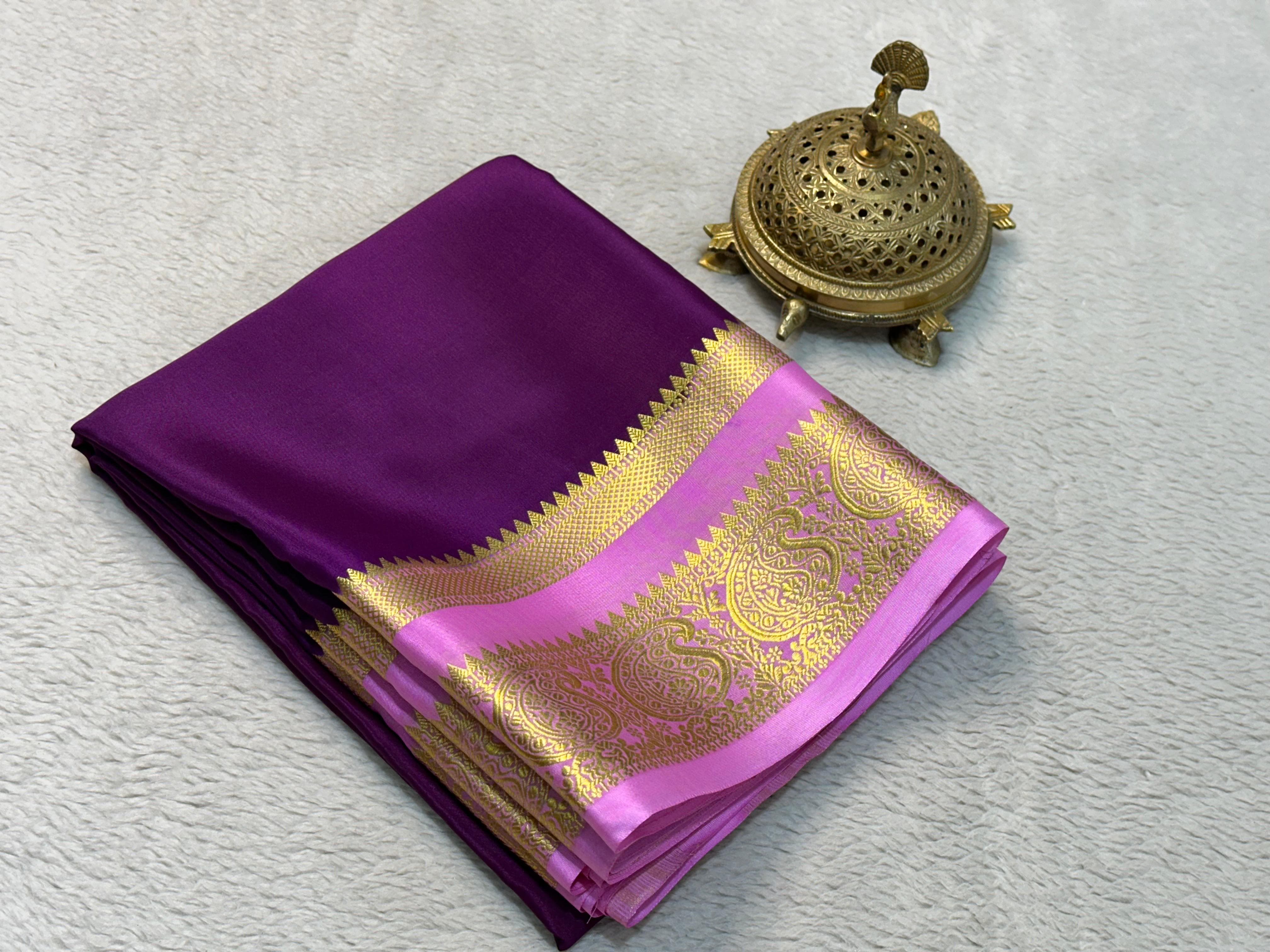 Mysore Printed Floral Silk Sarees for Grand Occasions