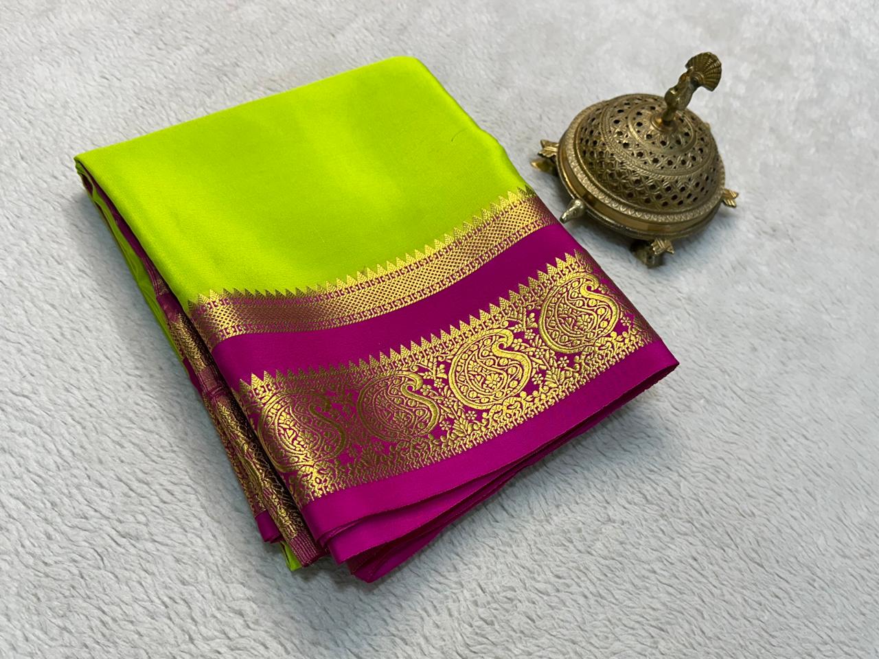 Mysore Printed Floral Silk Sarees for Grand Occasions