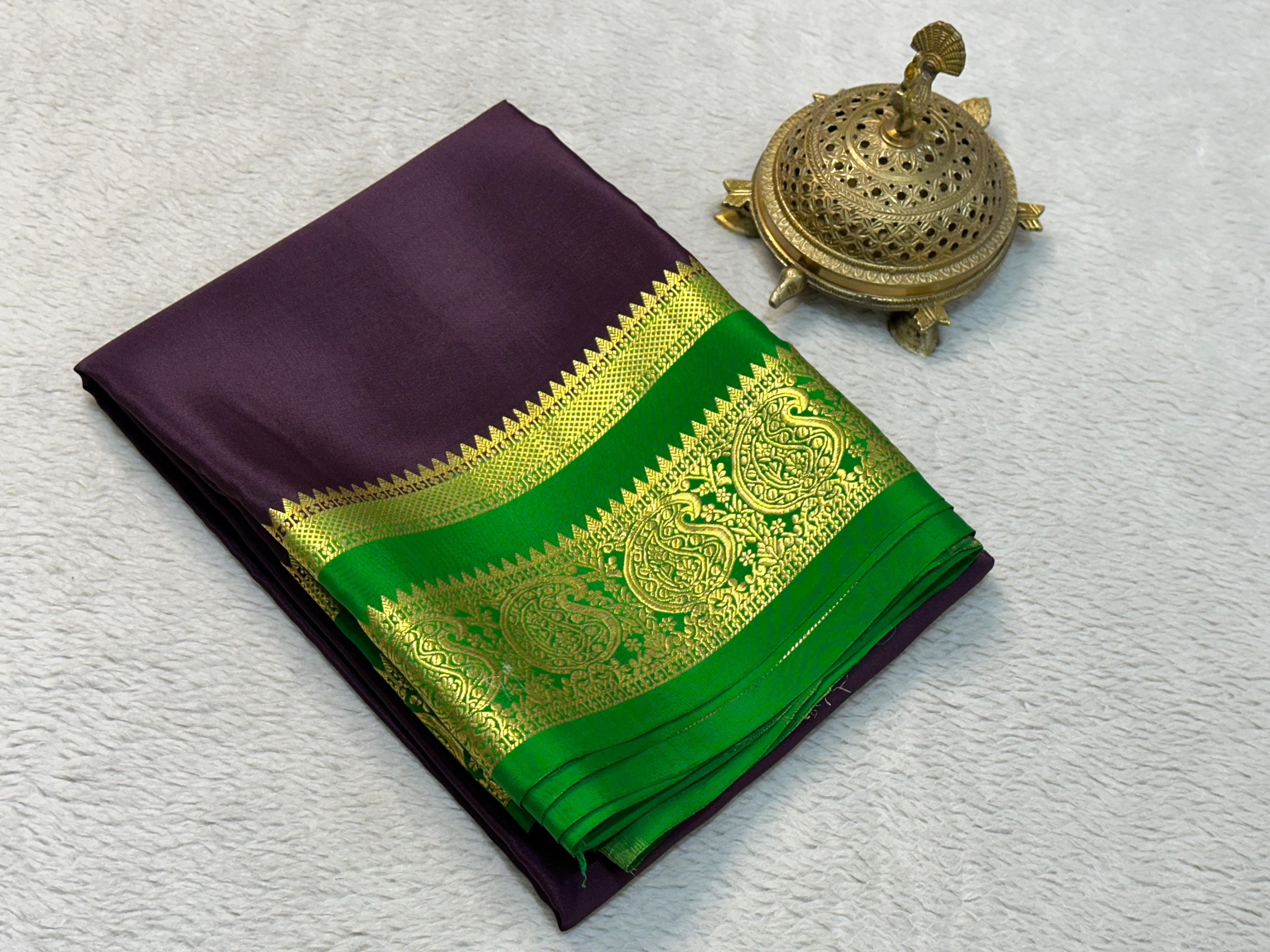 Mysore Printed Floral Silk Sarees for Grand Occasions