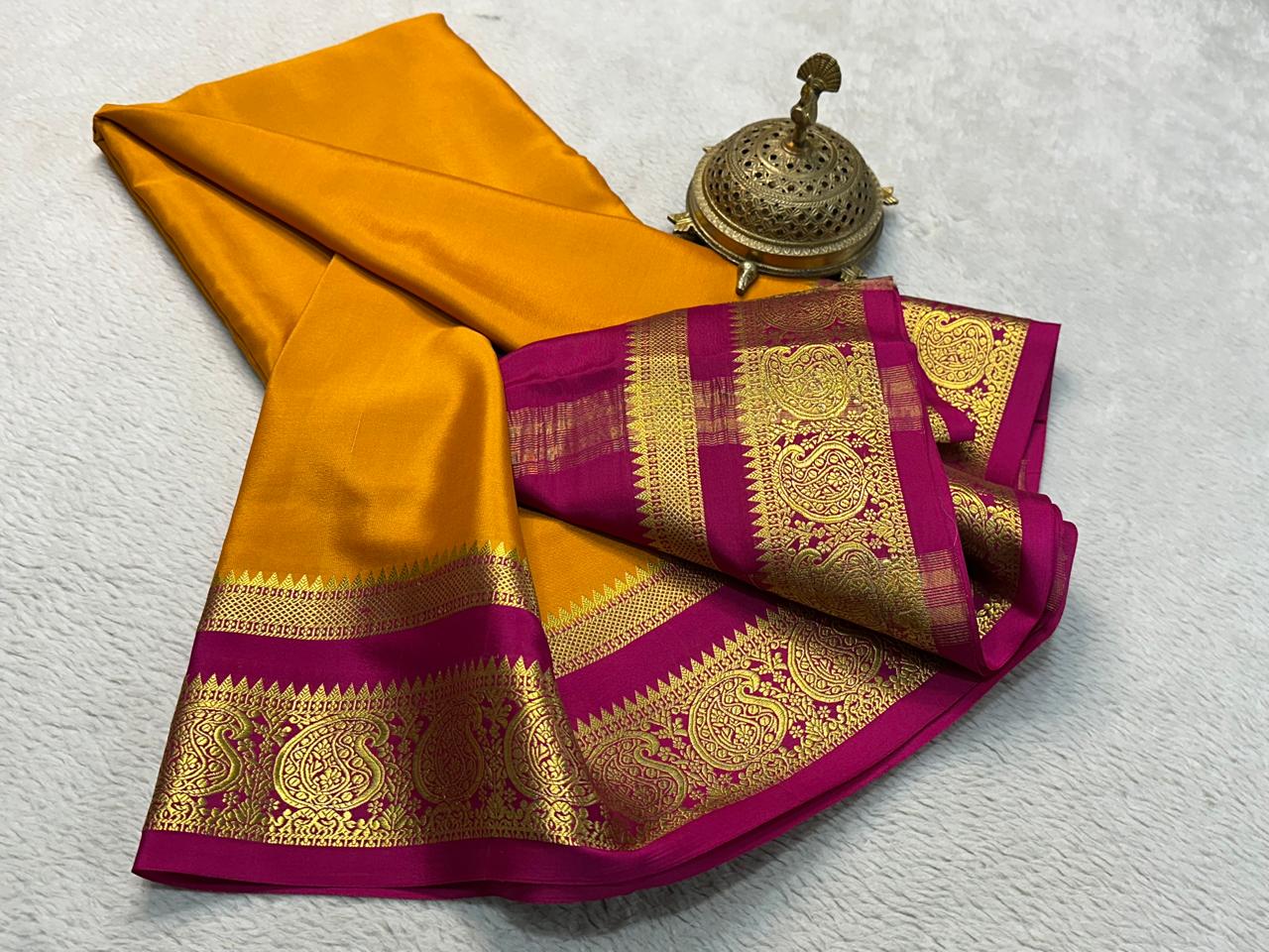 Mysore Printed Floral Silk Sarees for Grand Occasions