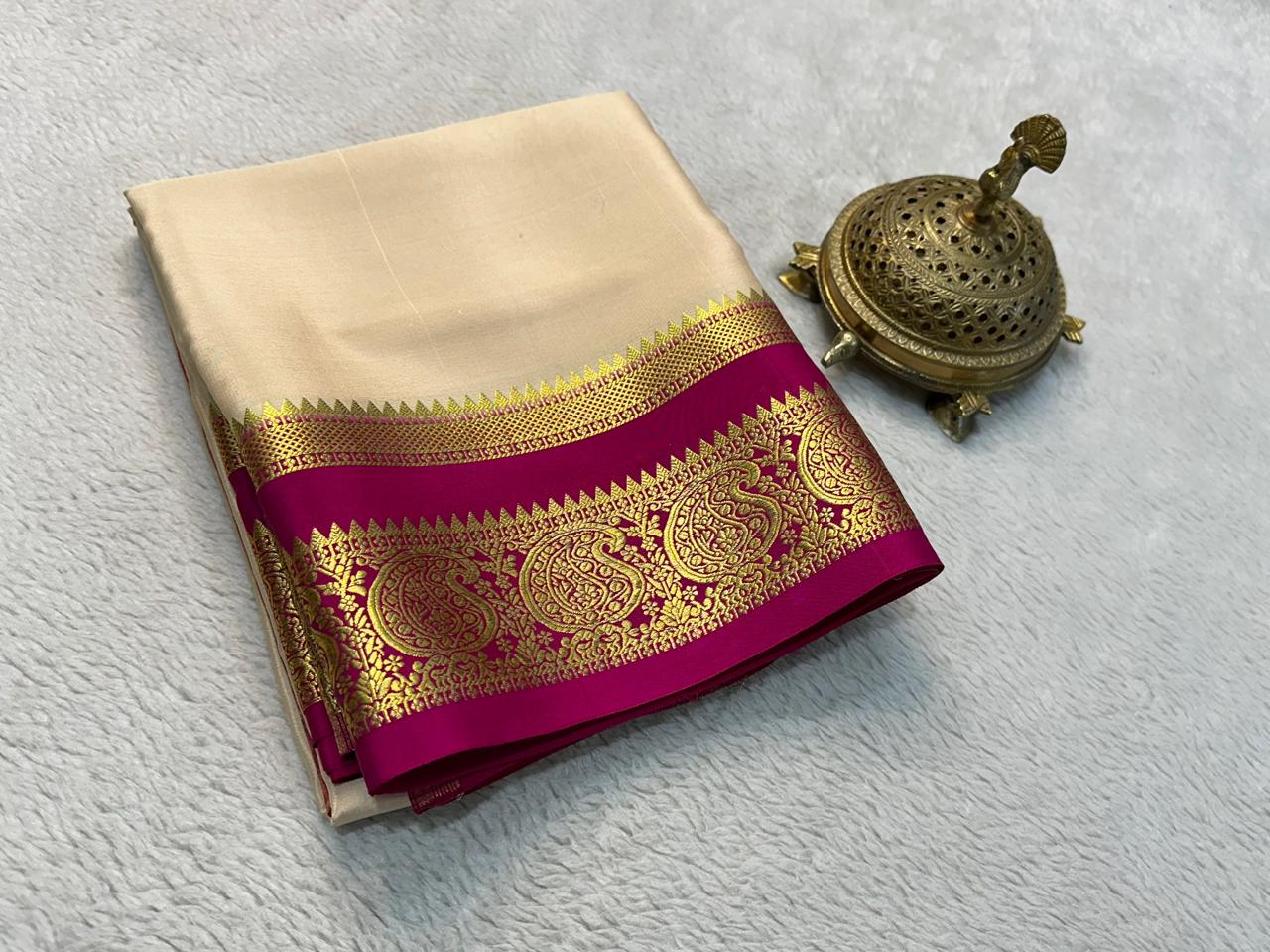Mysore Printed Floral Silk Sarees for Grand Occasions