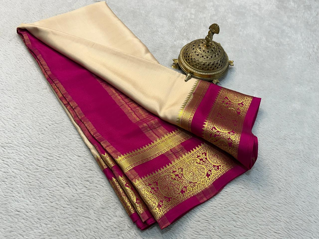 Mysore Printed Floral Silk Sarees for Grand Occasions