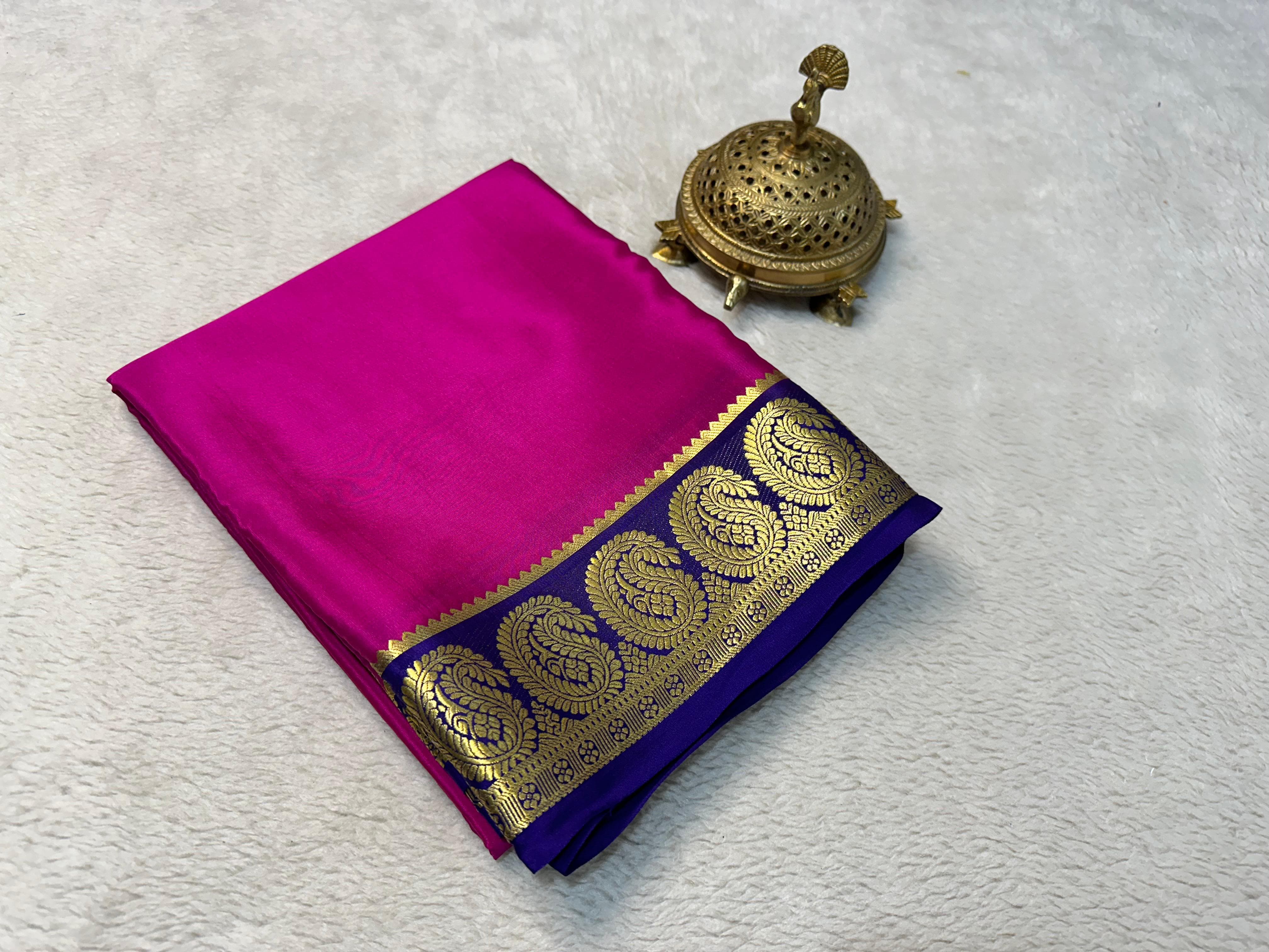 Mysore Printed Floral Silk Sarees for Grand Occasions