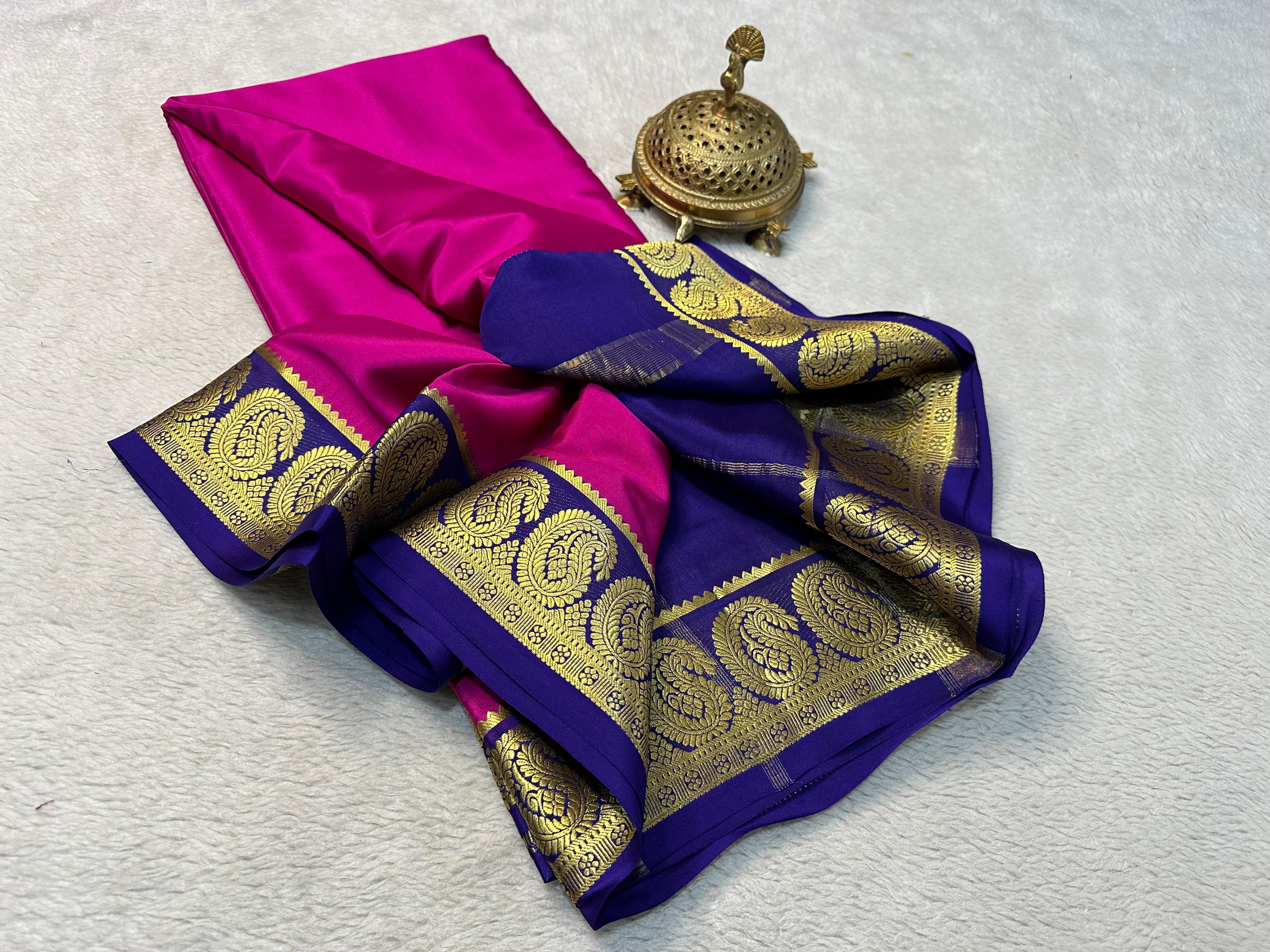 Mysore Printed Floral Silk Sarees for Grand Occasions