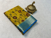 Dazzling Modern Printed Mysore Crepe Silk with Contrast Pallu