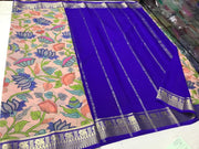 Eye-Catching Modern Printed Mysore Crepe Silk with Contrast Pallu