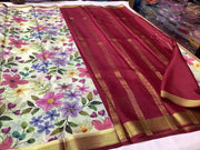 Trendsetting Modern Printed Mysore Crepe Silk with Blouse