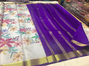 Luxuriant Modern Printed Mysore Crepe Silk with Kanchi Border