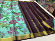 Refined Modern Printed Mysore Crepe Silk with Kanchi Border