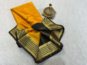 Classic Charm: Pure Gadwal Silk Saree with Elaborate Zari Borders