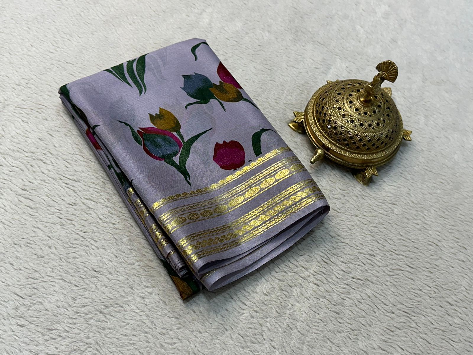 Floral Print Mysore Silk Sarees - Perfect for Weddings