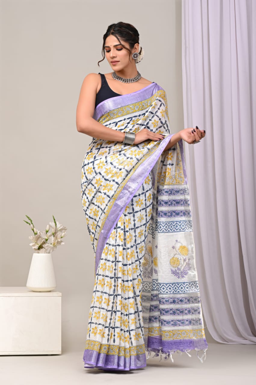 Pure Linen Charm: Sarees for Every Festivity