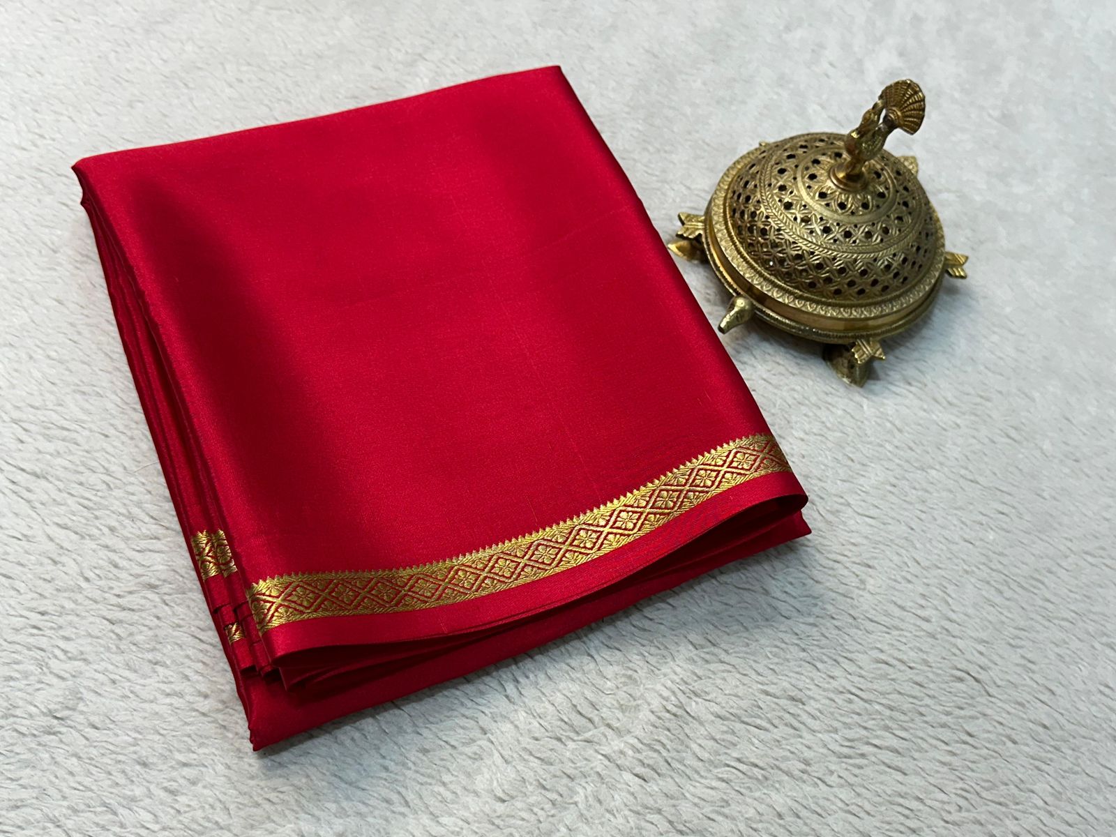 Dazzling Mysore Silk Crepe Sarees in Solid Colors