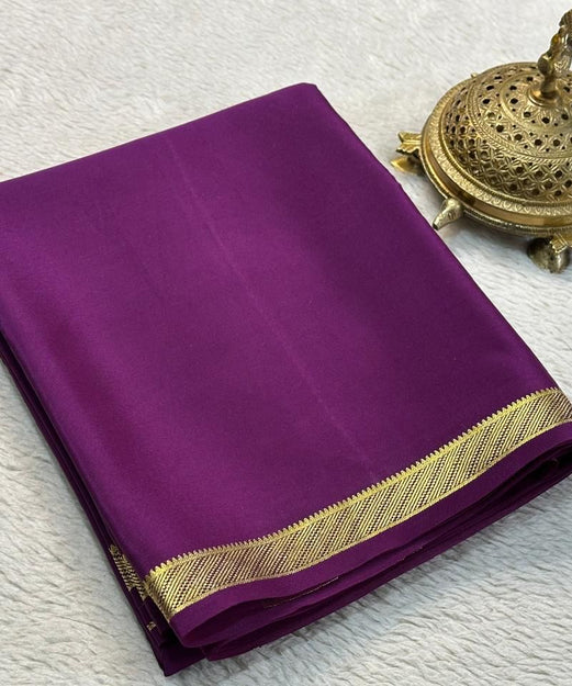 Elegant Solid Colors in Mysore Silk Crepe Sarees