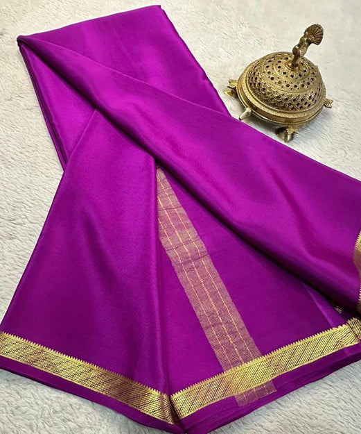 Discover Mysore Silk: Elegant Crepe Sarees in Solid Colors