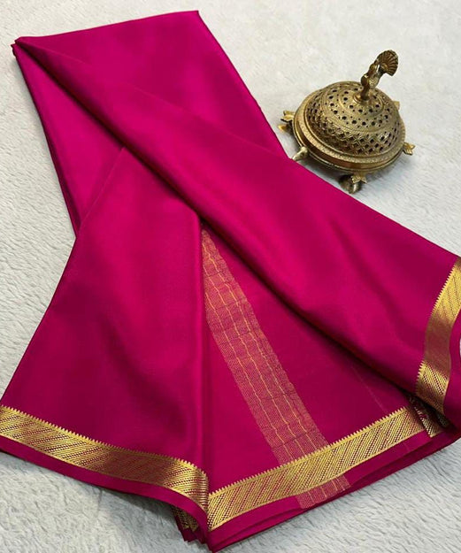 Mysore Silk Magic: Stylish Crepe Sarees with Small Border