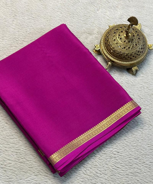 Mesmerize in Mysore Silk: Crepe Sarees with Small Border