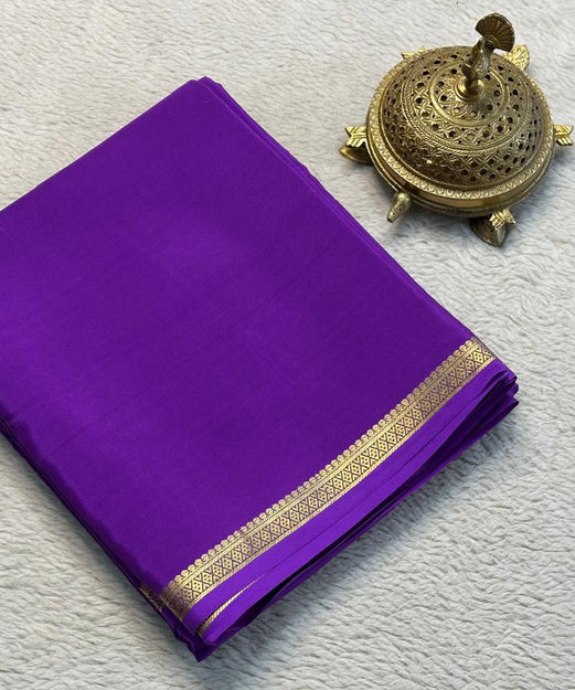 Classic Line Pallu Mysore Silk Crepe Sarees