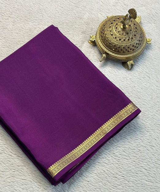 Bold & Beautiful: Mysore Silk Crepe Sarees in Solid Colors