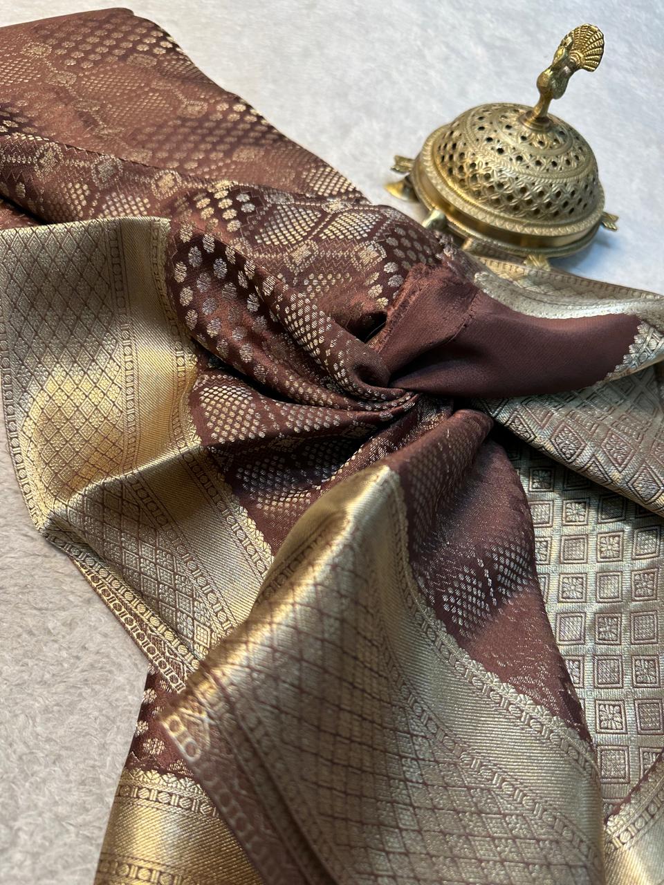 Exclusive Bridal Brocade Silk Saree with Opulent Rich Pallu – Timeless Elegance