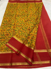 Buy Crepe Silk Sarees Online – Printed Kalamkari Work