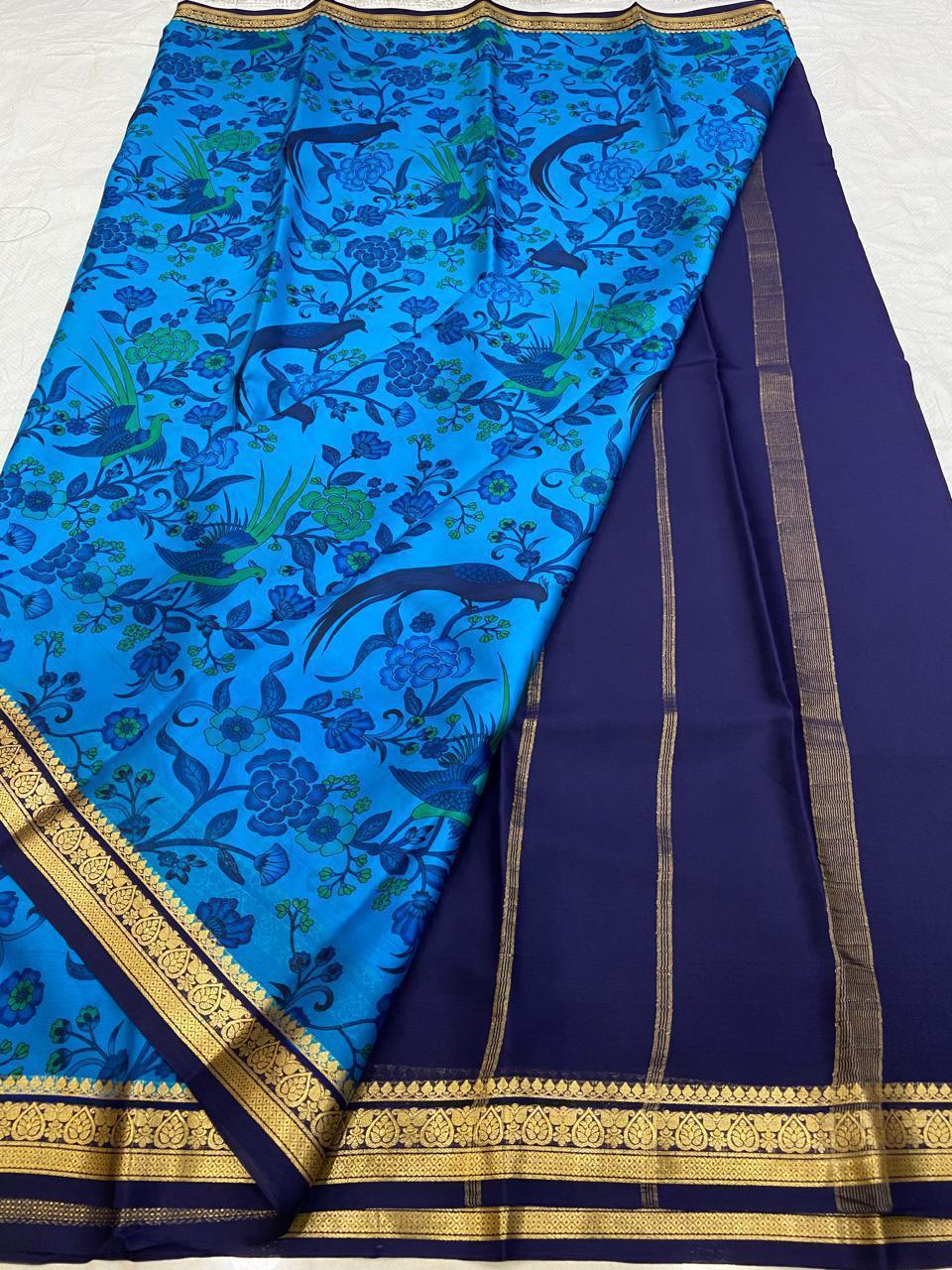 Premium Crepe Silk Sarees  Designer Prints