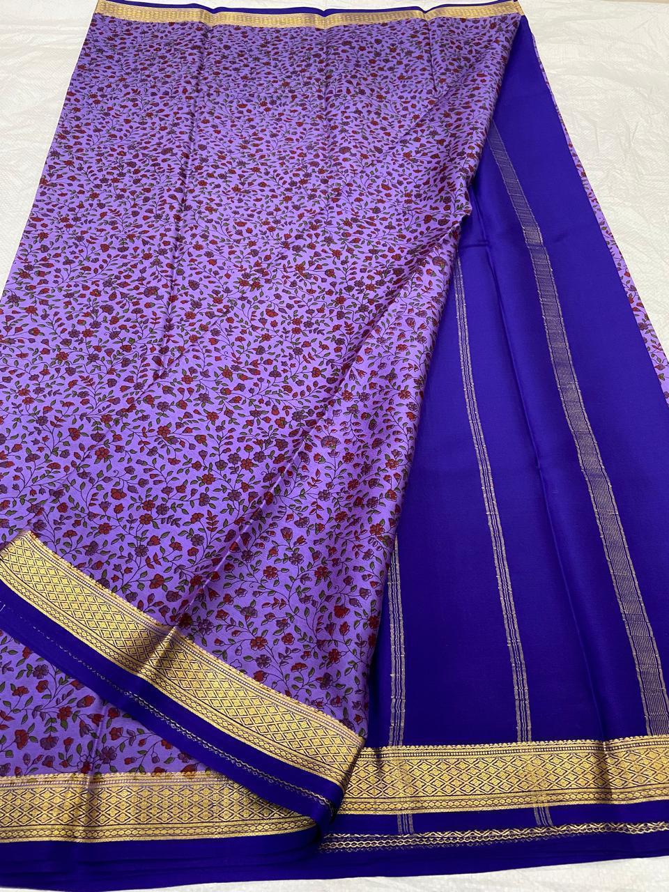 Kalamkari Printed Sarees – Crepe Silk with Border