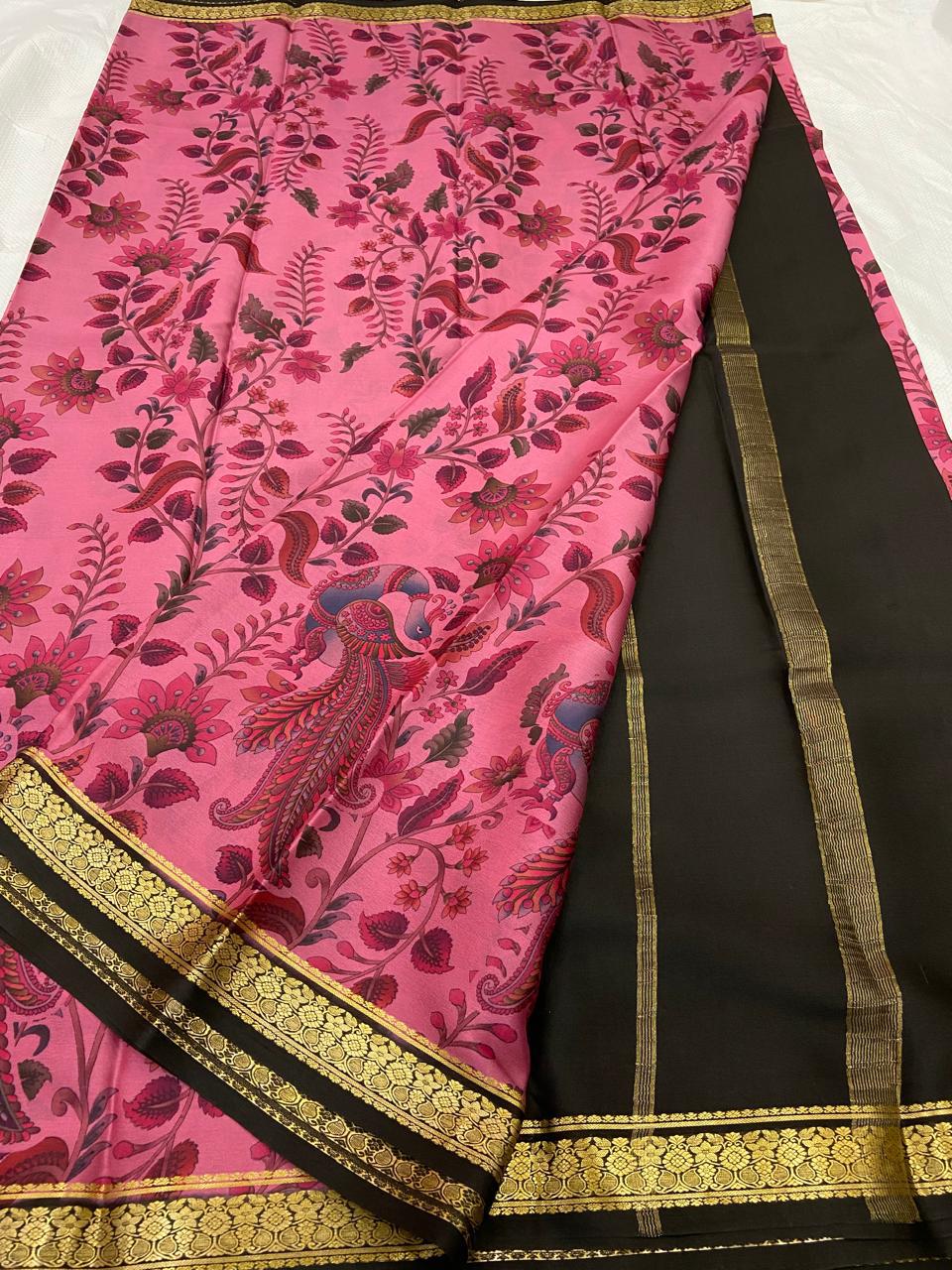 Elegant Crepe Silk Sarees with Contrast Border & Pallu