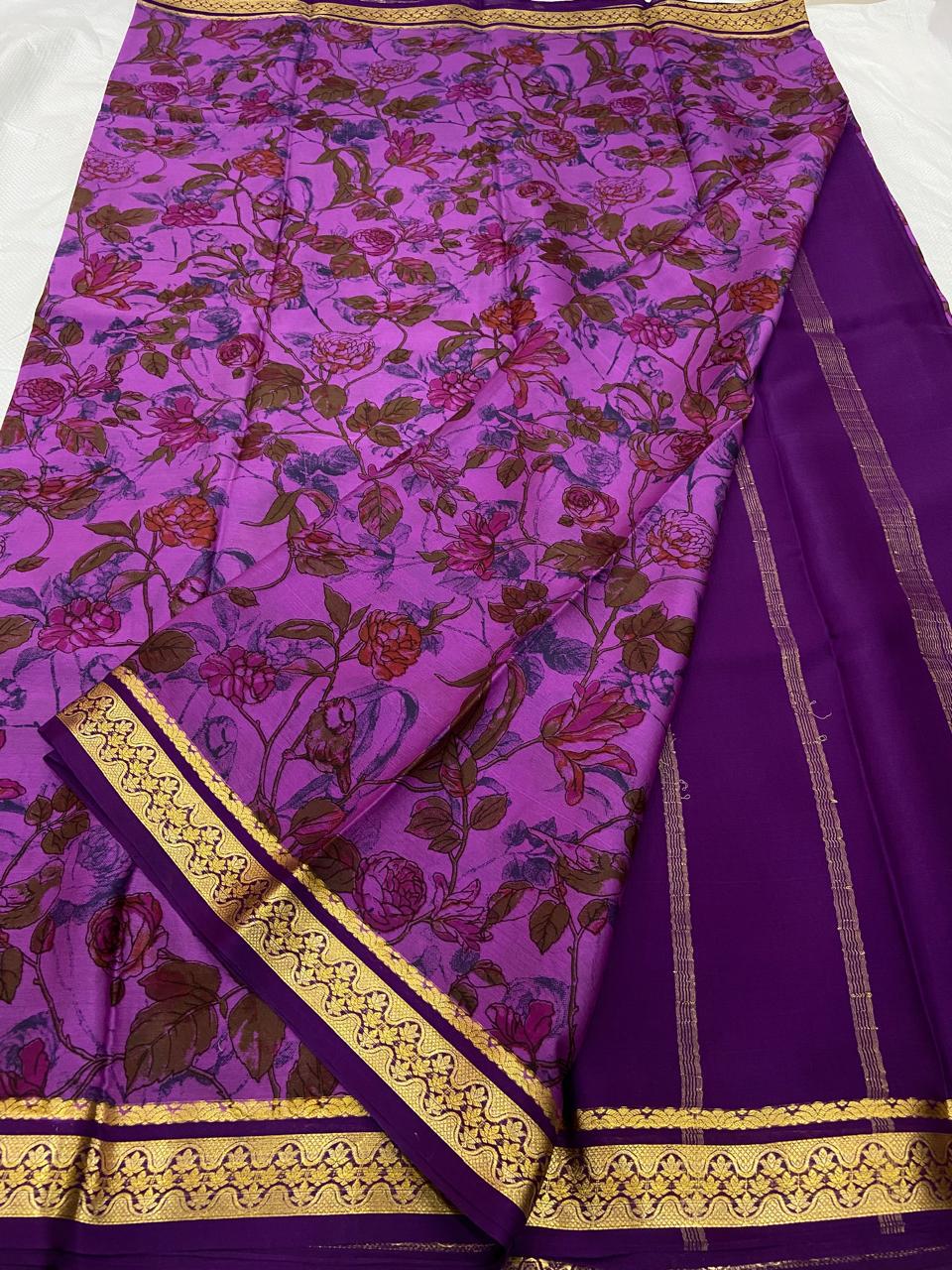 Kalamkari Printed Crepe Silk Sarees – Traditional Style