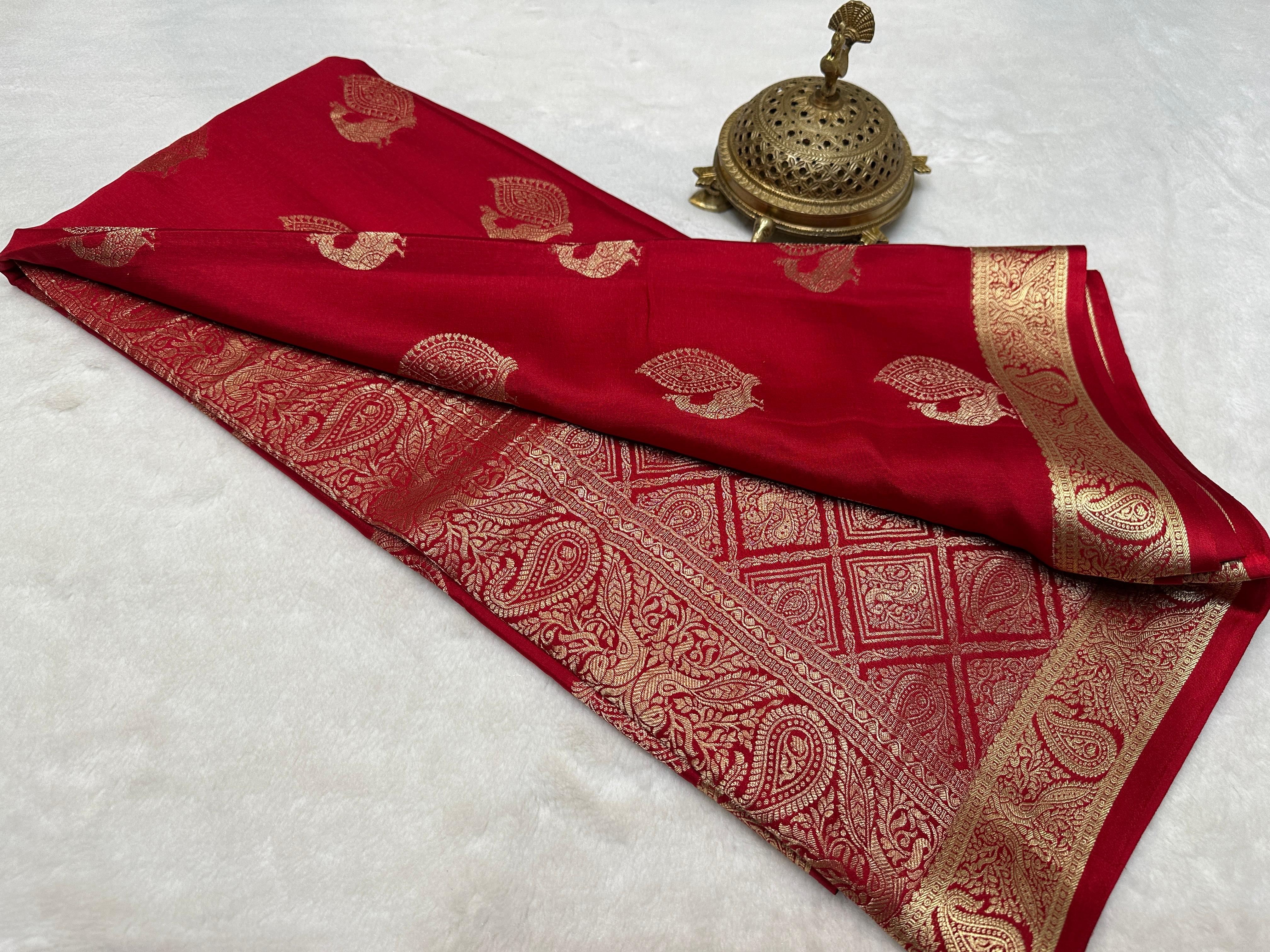 Pure Mysore Silk Sarees with Peacock Motifs Online