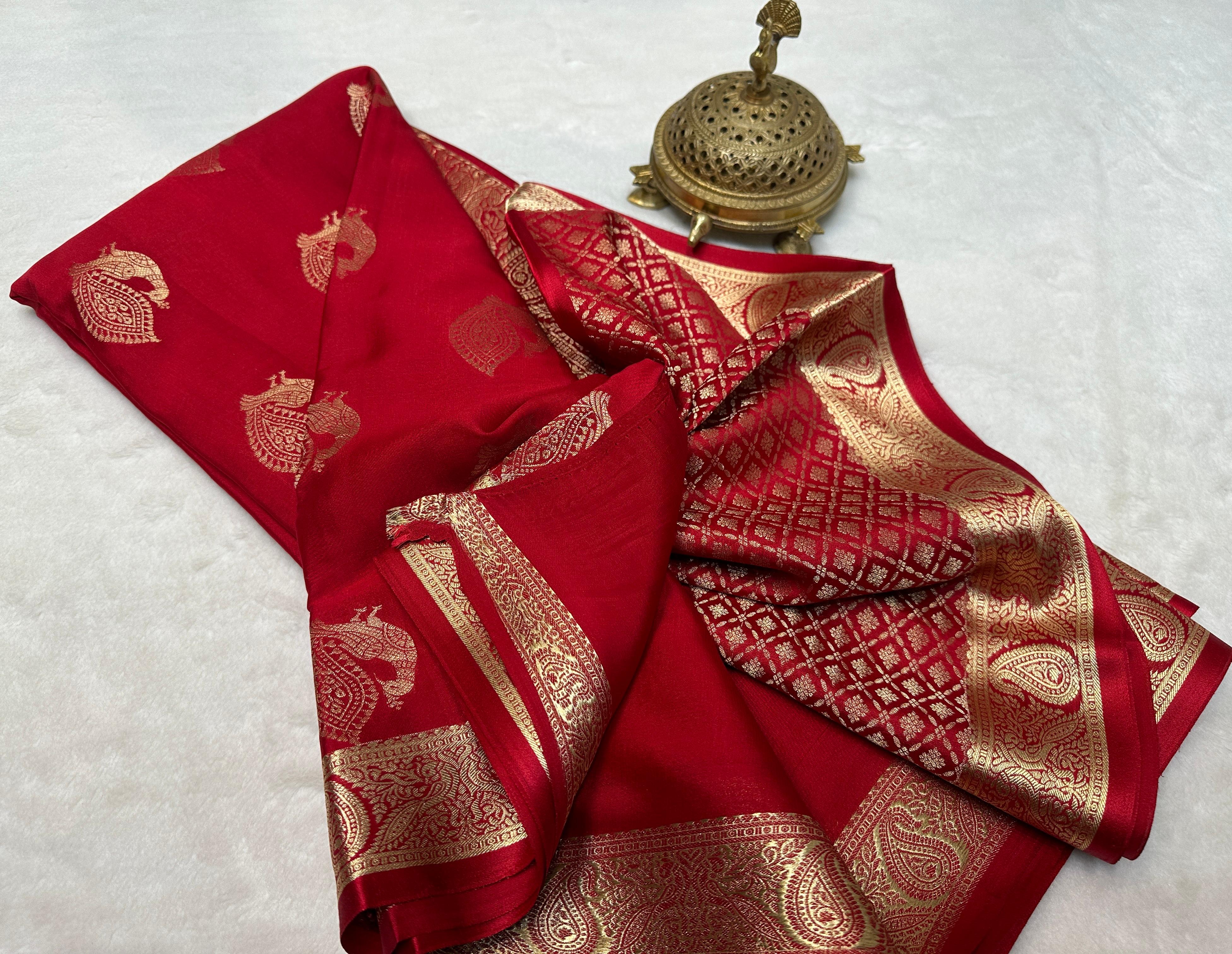 Pure Mysore Silk Sarees with Peacock Motifs Online
