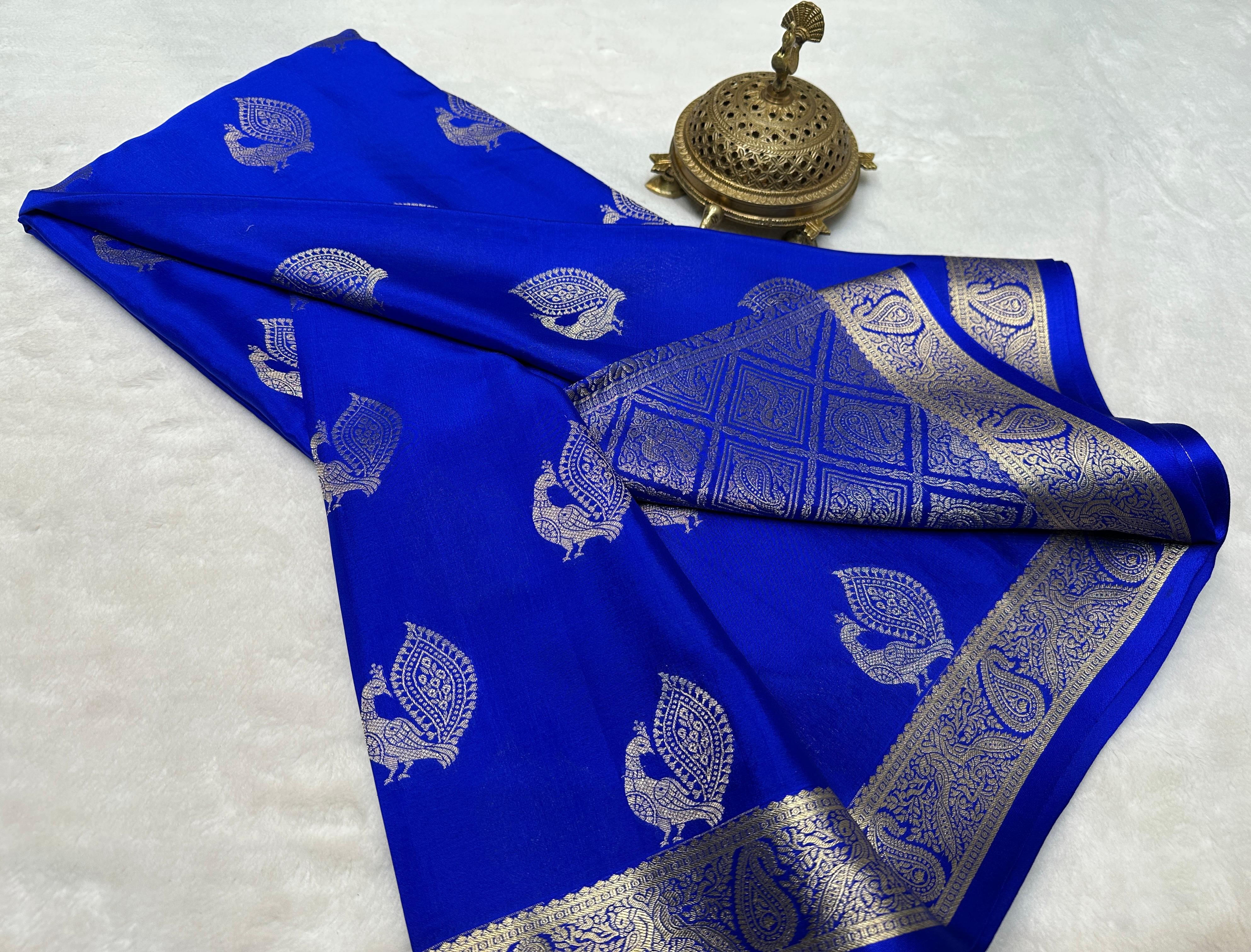 Pure Mysore Silk Sarees with Peacock Motifs Online