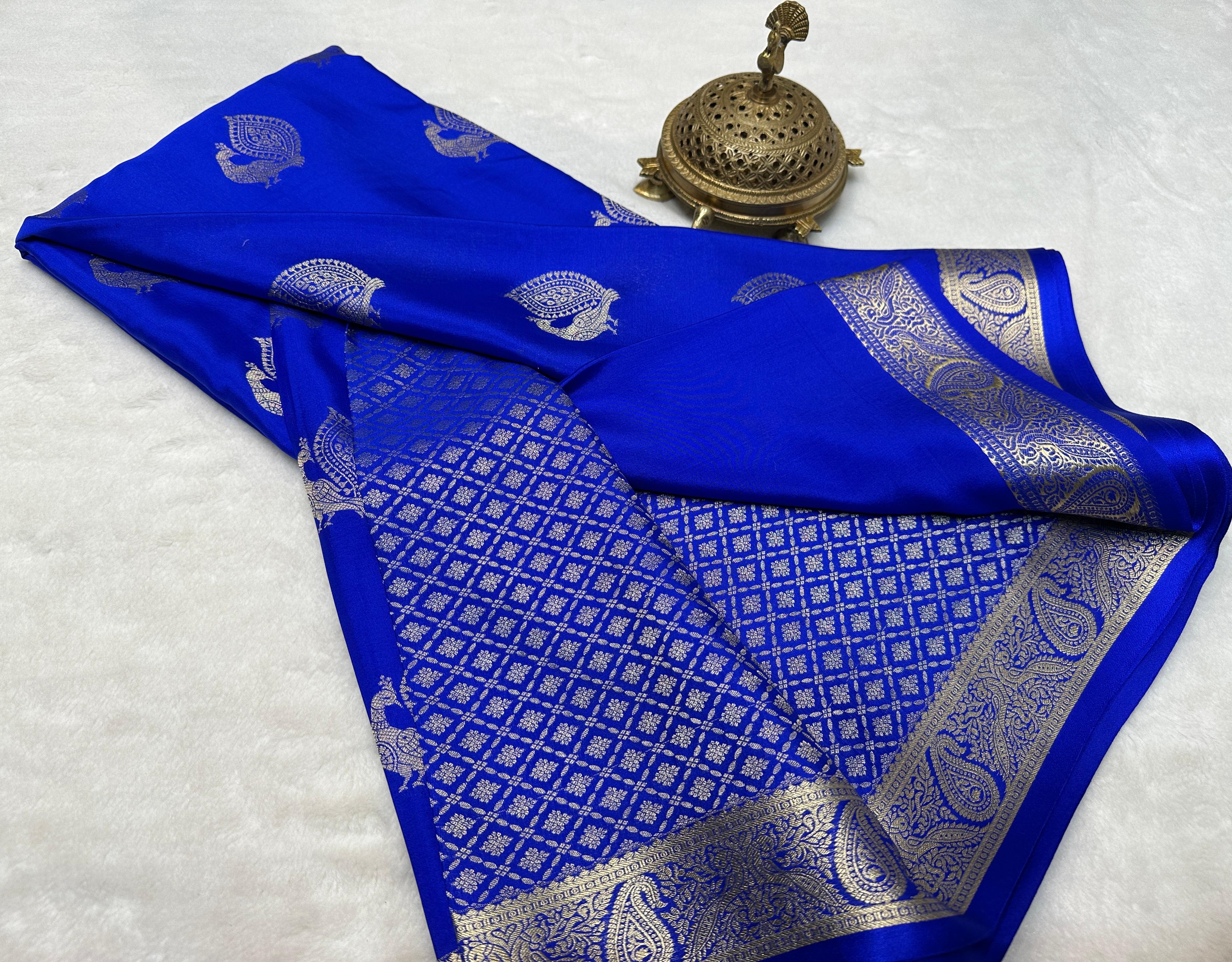 Pure Mysore Silk Sarees with Peacock Motifs Online