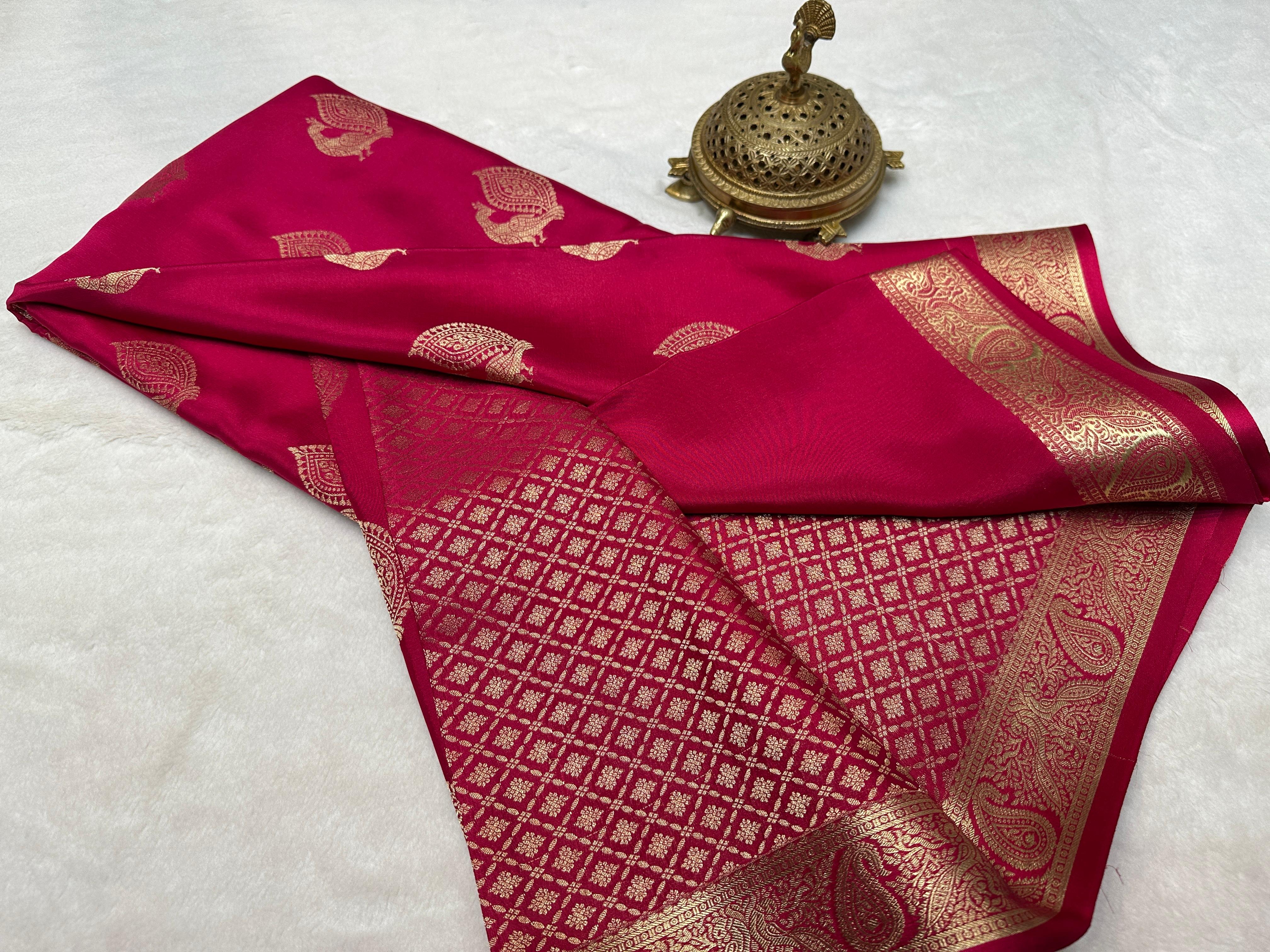 Pure Mysore Silk Sarees with Peacock Motifs Online