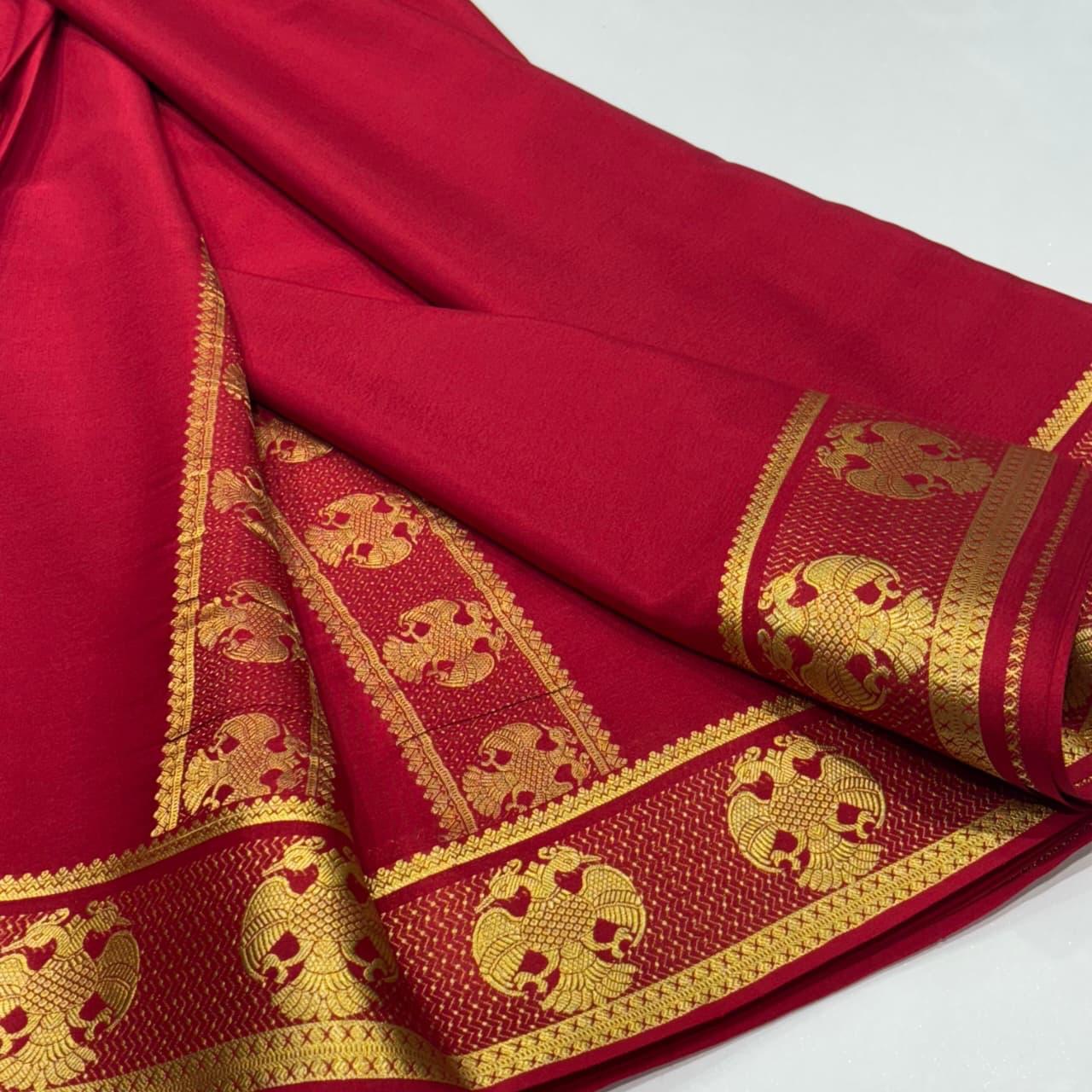 Self-Color Pure Soft Silk Saree with Elegant Elephant Motifs