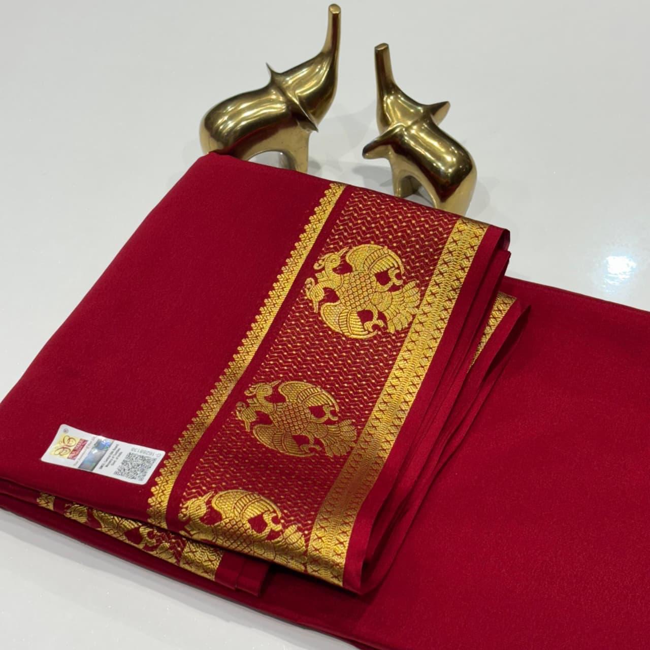Self-Color Pure Soft Silk Saree with Elegant Elephant Motifs