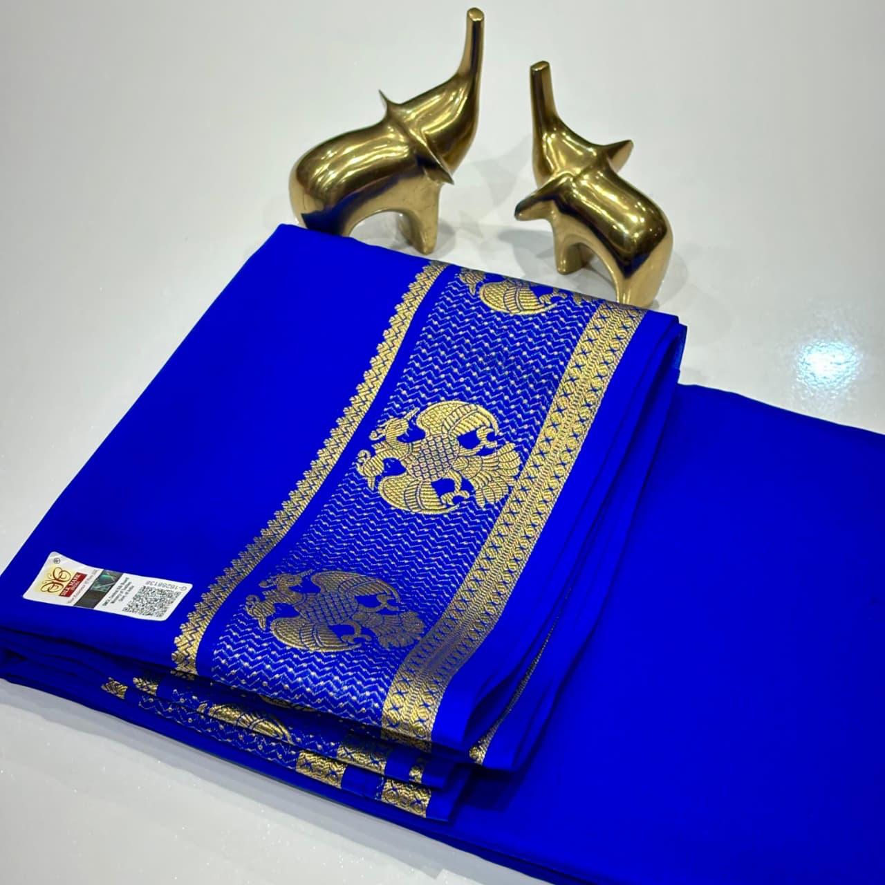 Self-Color Pure Soft Silk Saree with Elegant Elephant Motifs