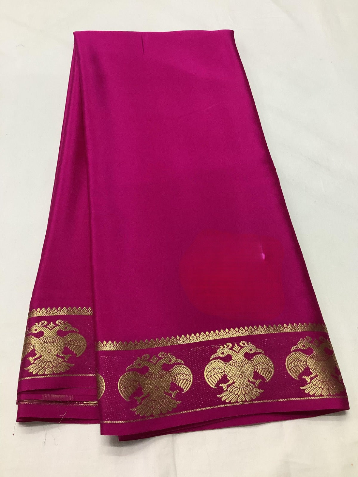 Semi Mysore Silk Saree with Stylish Contrast Color Borders