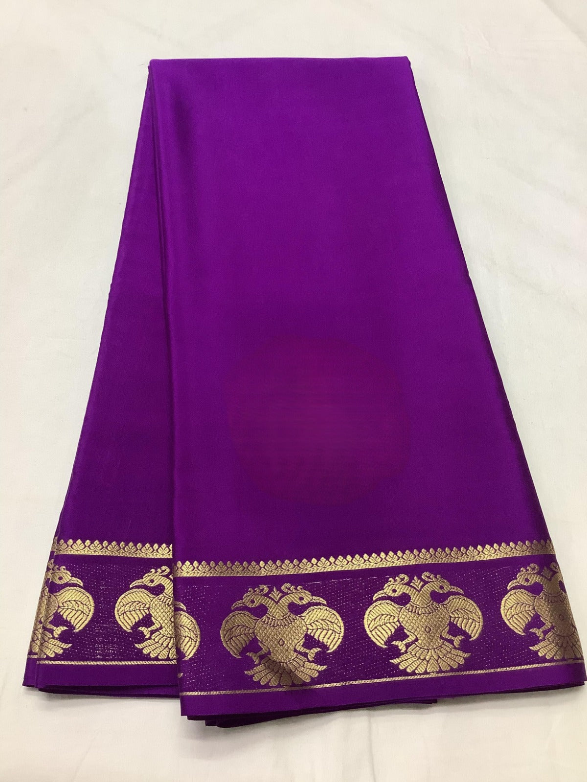 Semi Mysore Silk Saree with Stylish Contrast Color Borders