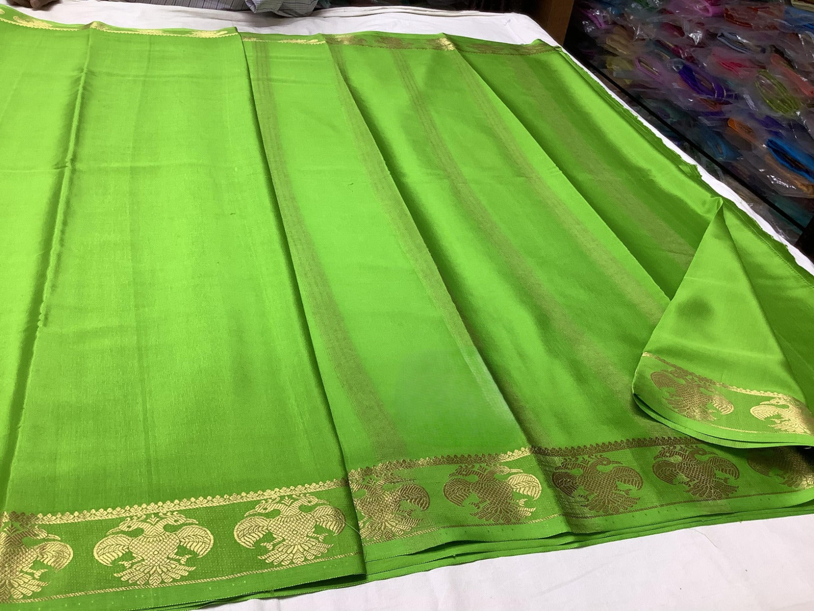 Traditional Semi Mysore Silk Saree with Rich Contrast Colors