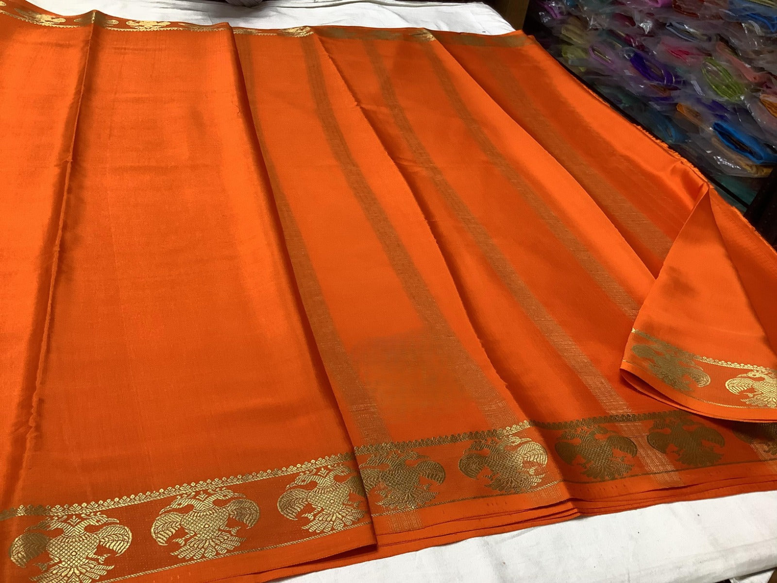 Traditional Semi Mysore Silk Saree with Rich Contrast Colors