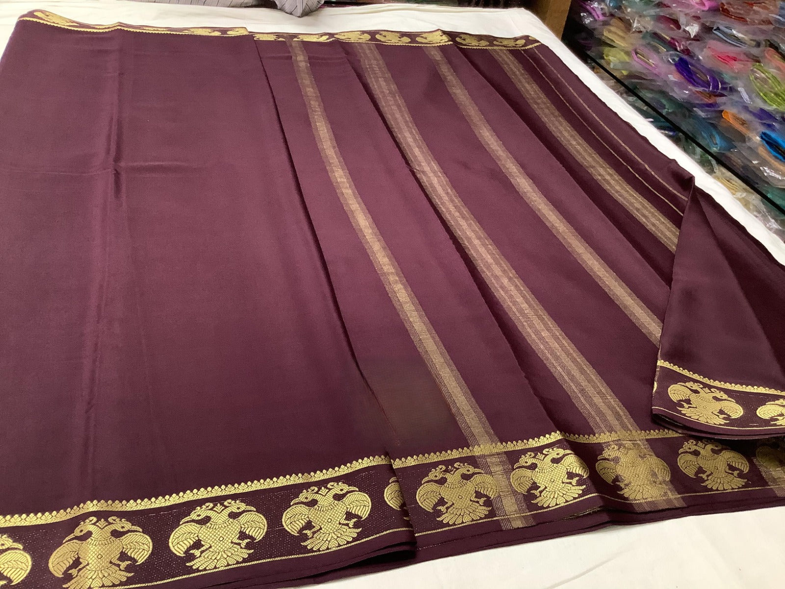 Traditional Semi Mysore Silk Saree with Rich Contrast Colors